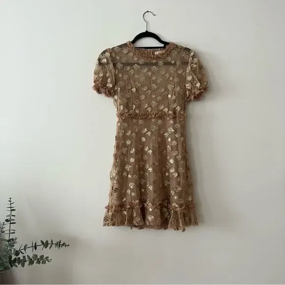 For Love & Lemons Golden Garden Embellished Tulle Mini dress For Love & Lemons Golden Garden Embellished Tulle Mini dress